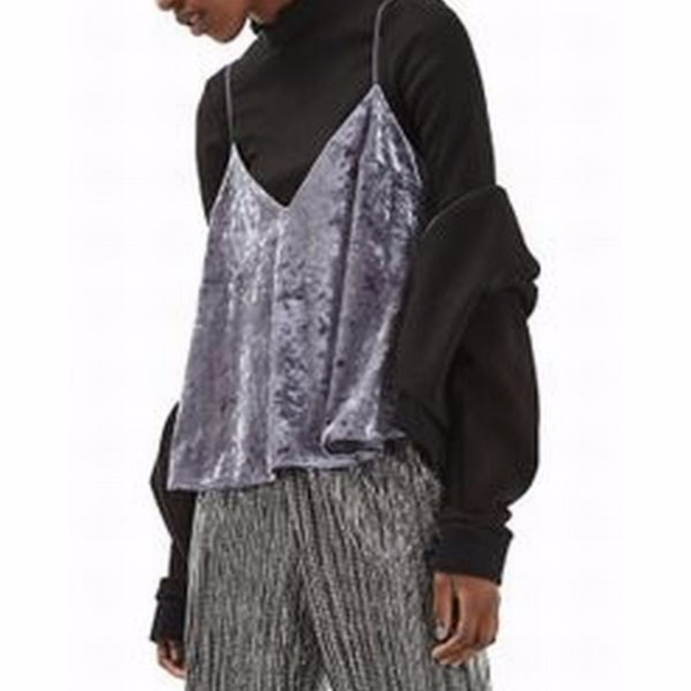 Topshop Crushed Velvet Tank